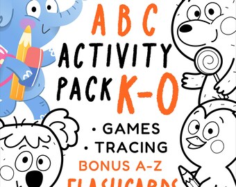 ABC Activity Pack K-O | Preschool Alphabet Printable, Letter Tracing, Matching Games & Flashcards