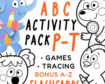 ABC Activity Pack P-T | Preschool Alphabet Printable, Letter Tracing, Matching Games & Flashcards