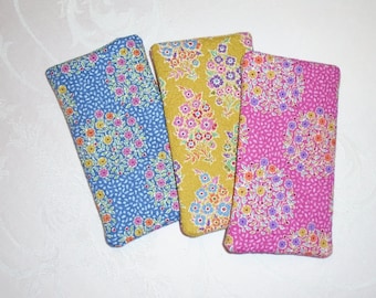 Quilted Bright Floral Eyeglasses Case