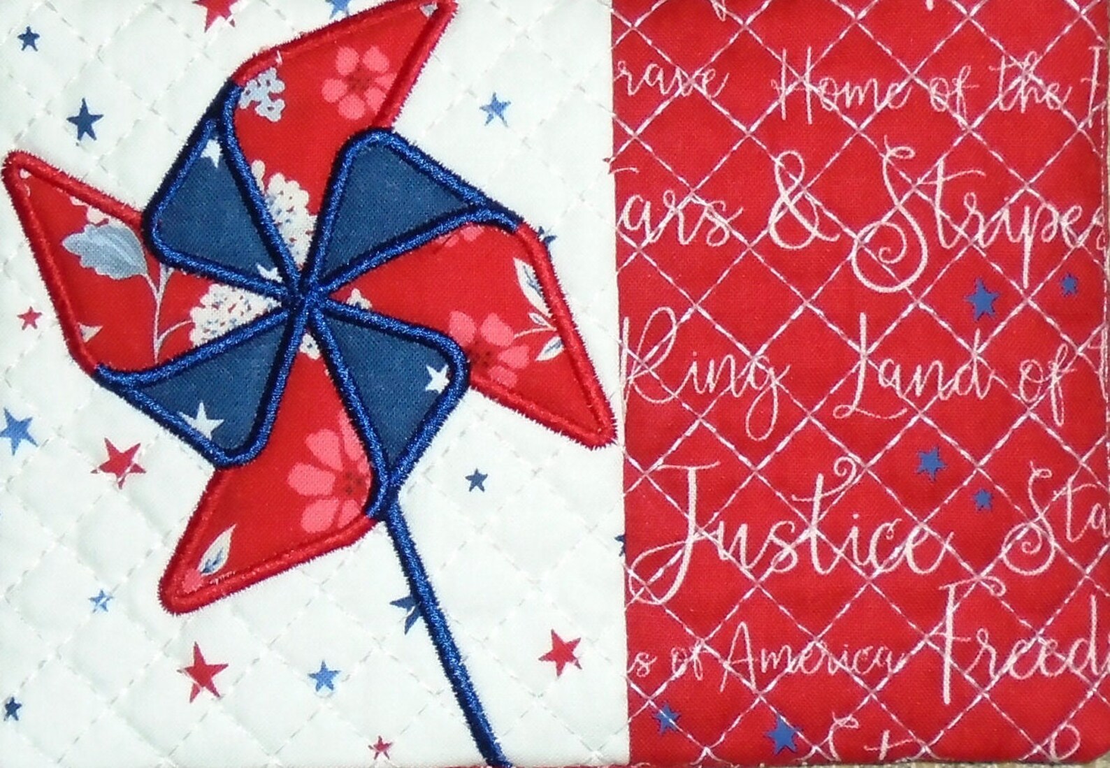 Pinwheel Mug Rug With Patriotic Fabric - Etsy