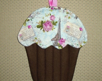 Paris Postcard Cupcake Potholder