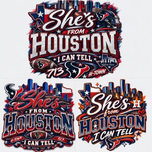 Houston Football PNG, She's From Houston I Can Tell, Texans Shirt Design