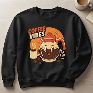 Ambiance café PNG SVG - Design de t-shirt rétro pour les amoureux de la cafetière, citation humoristique sur le café, image PNG d'accro au café, graphisme tendance pour sweat-shirt