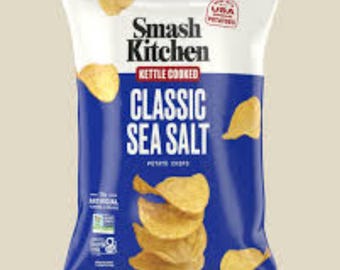 Papas fritas Smash Kitchen Classic con sal marina, sin OMG, paquete de 2 unidades de 170 g (6 oz)