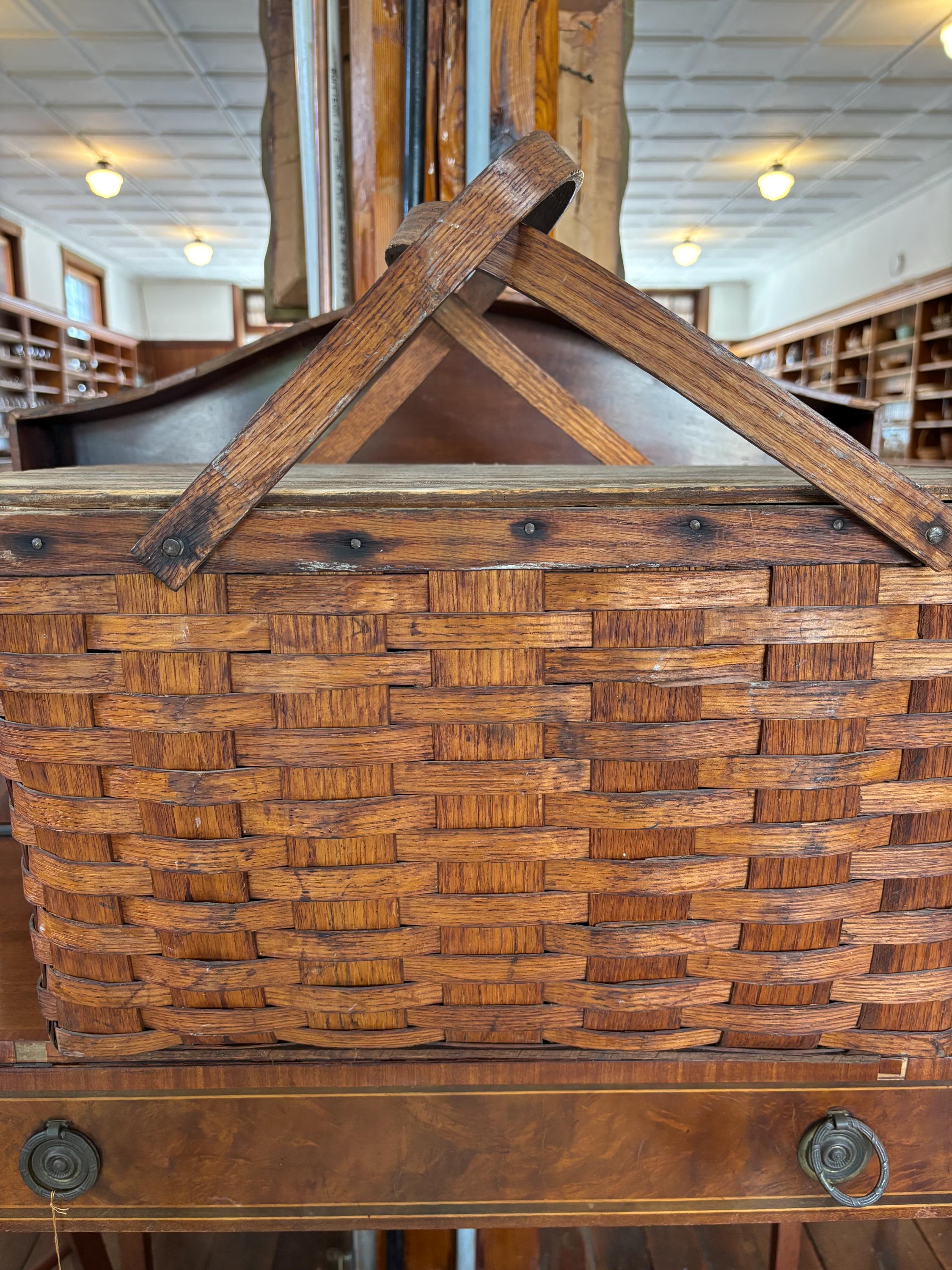 Double Handle Antique Basket - Etsy