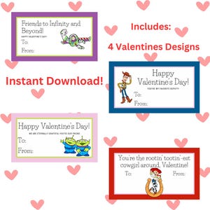 Cartes de Saint-Valentin Toy Story à téléchargement immédiat.