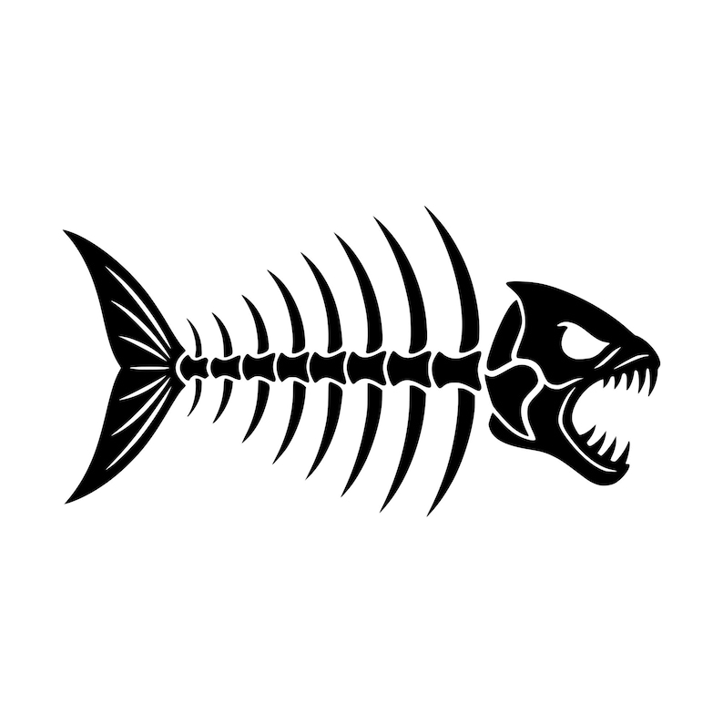 Fishbone Skeleton Image Fish Skeleton SVG PNG, Nautical Cut File for Cricut (digital Download ...