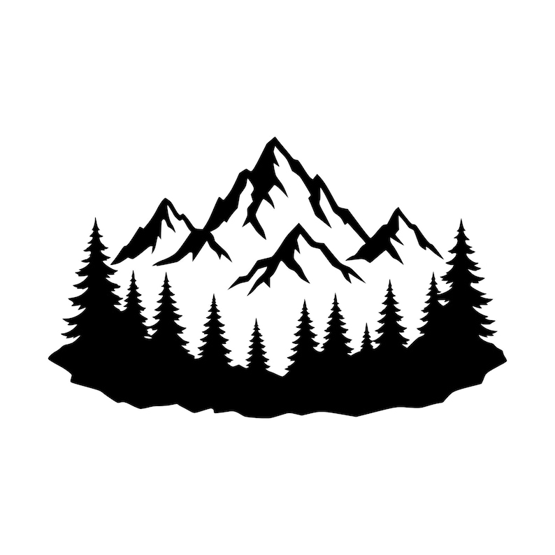 Mountain Range Pines SVG Cut File (digital Download - Png, Dxf, Pdf) - Etsy