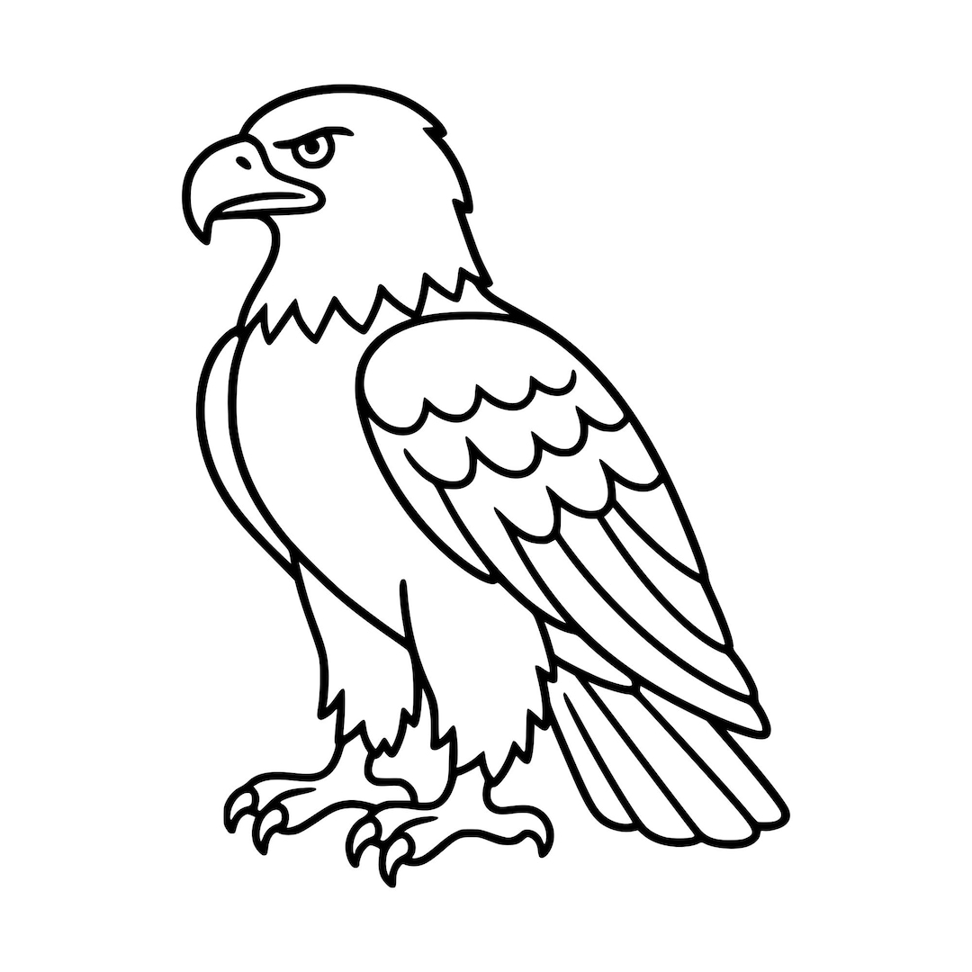 Bald Eagle SVG Cut File, Line Art Clipart (digital Download) - Etsy