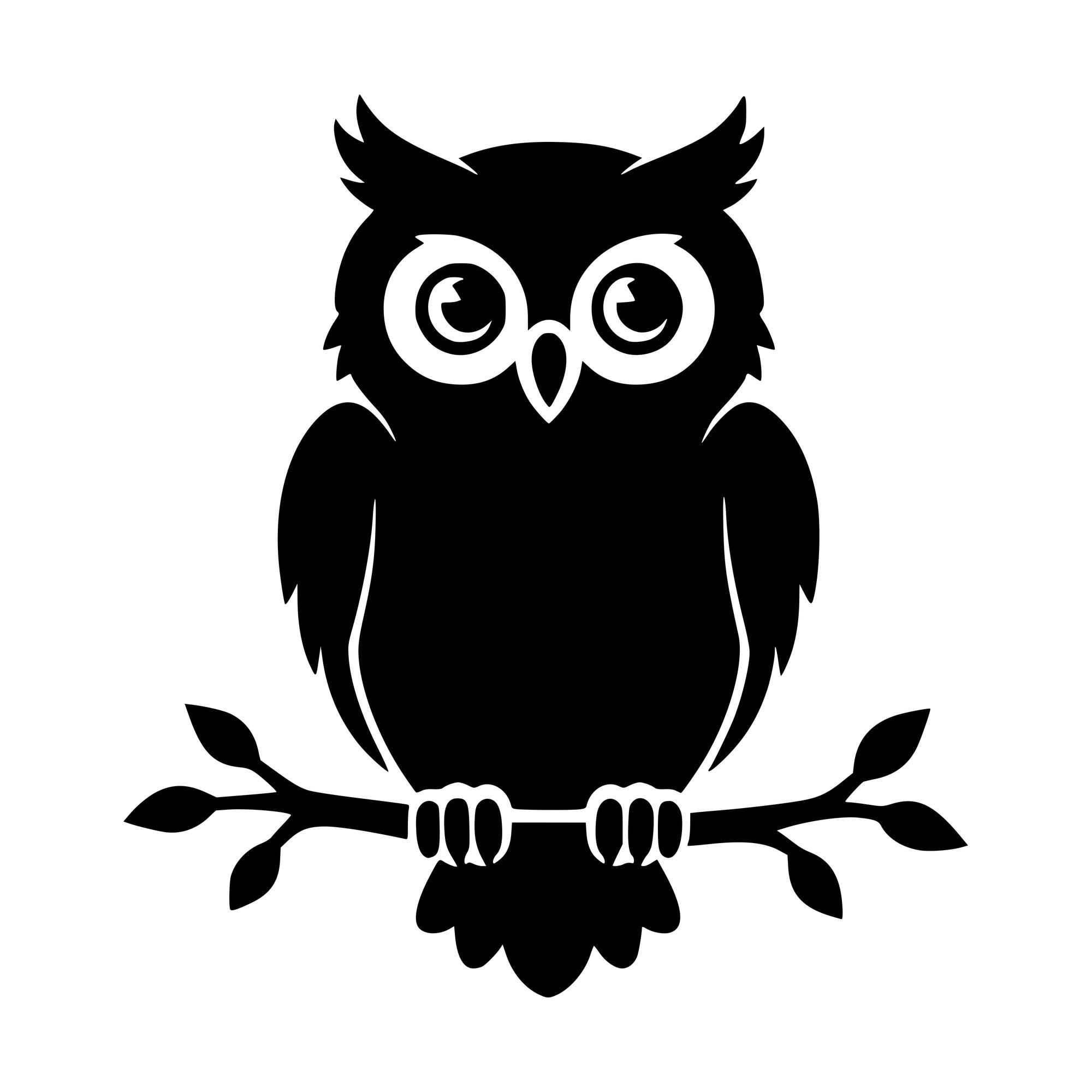 Owl Perched SVG Cut File, Sublimation Clipart (Digital Download)