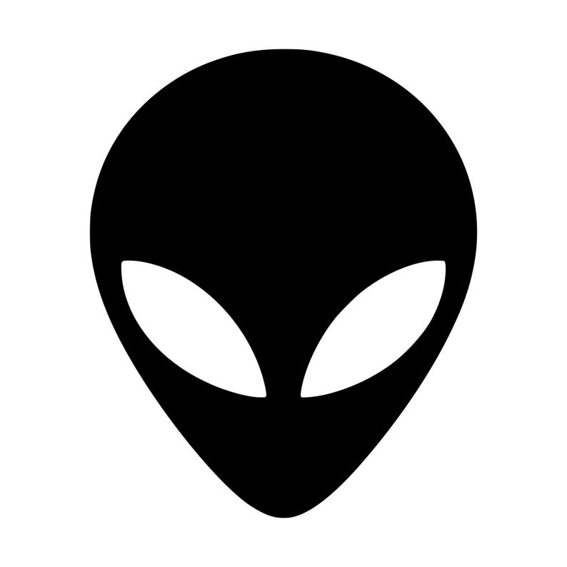 Alien Face Design Alien Face SVG PNG, Silhouette Cut File for Cricut (digital Download ...