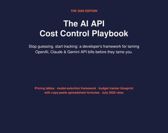 AI API Cost Tracker Spreadsheet Google Sheets | OpenAI Claude Gemini Budget Planner | Developer Expense Template 2026 | Digital Download