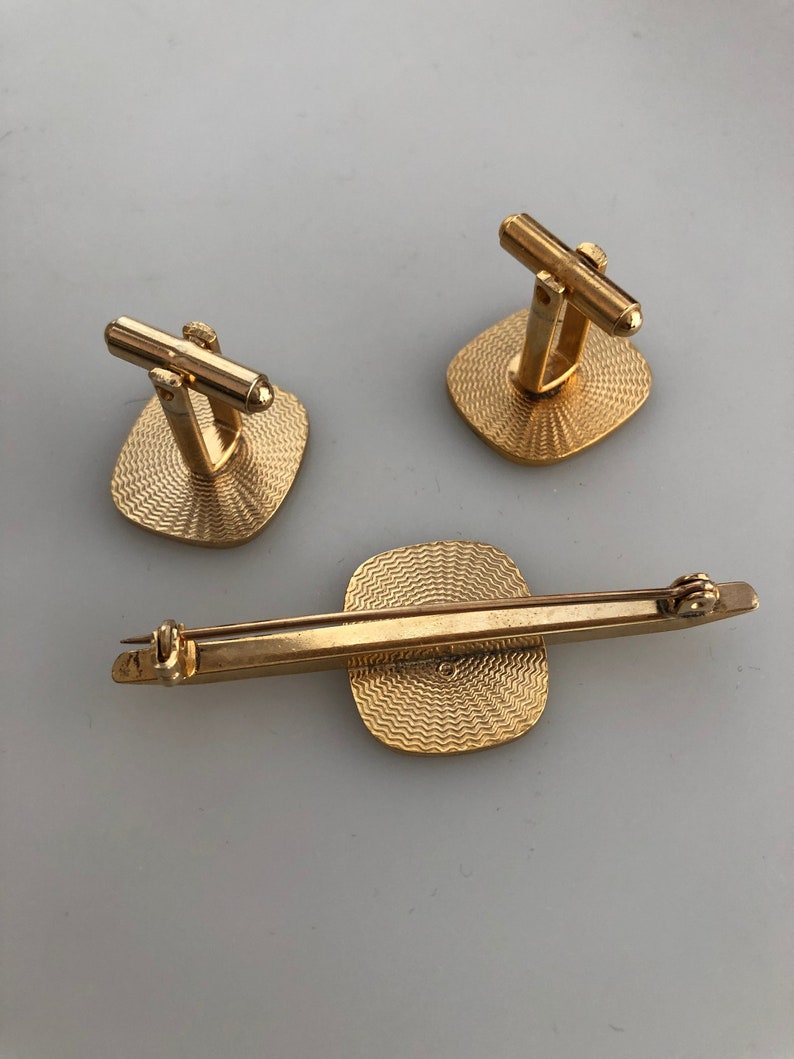1950s Vintage BAR Pin & CUFF Links Set Mid Century Modern Etsy