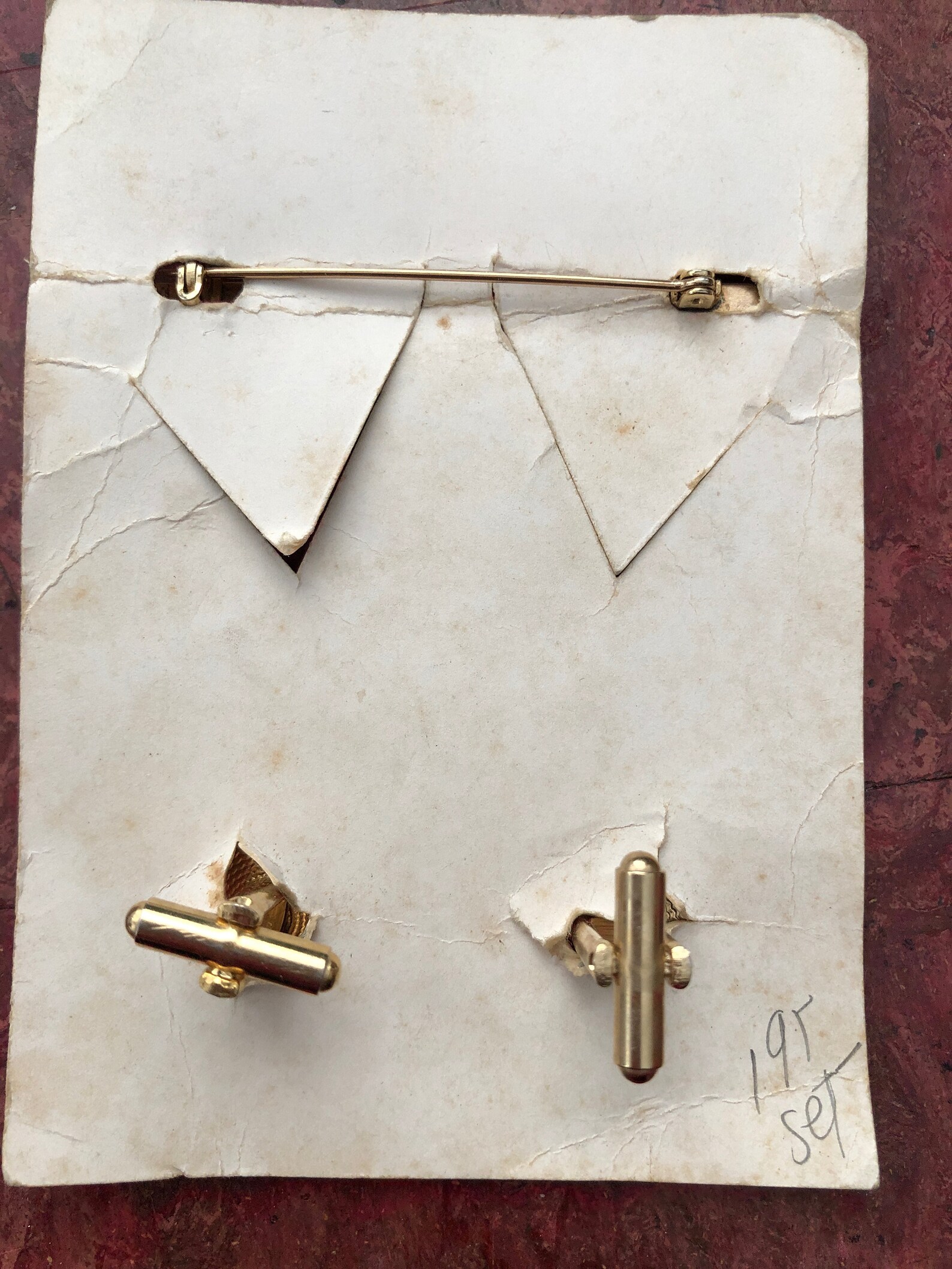 1950s Vintage BAR Pin & CUFF Links Set Mid Century Modern Etsy