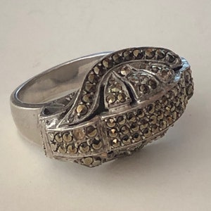 Vintage Silver & MARCASITE Ring European Silver Marked 835 - Etsy