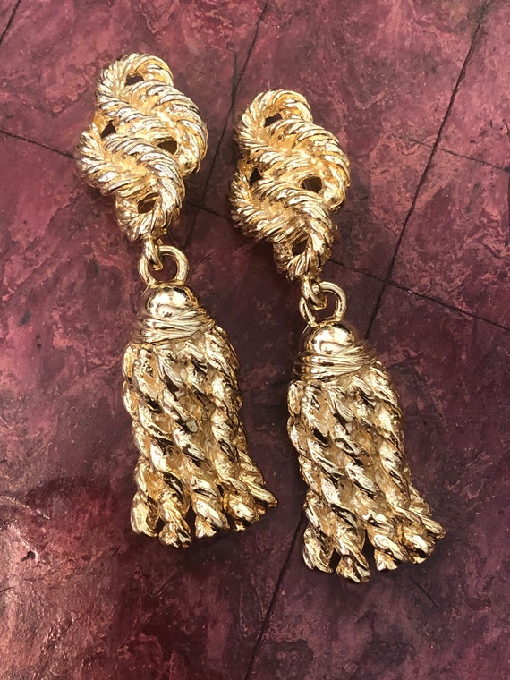1980s/90s Vintage Heavy GOLD Plated TASSEL Earring