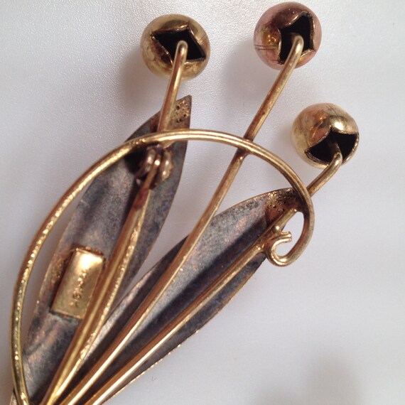 1940s Vintage Gold Filled Pin & Earrings Set 40s … - image 5