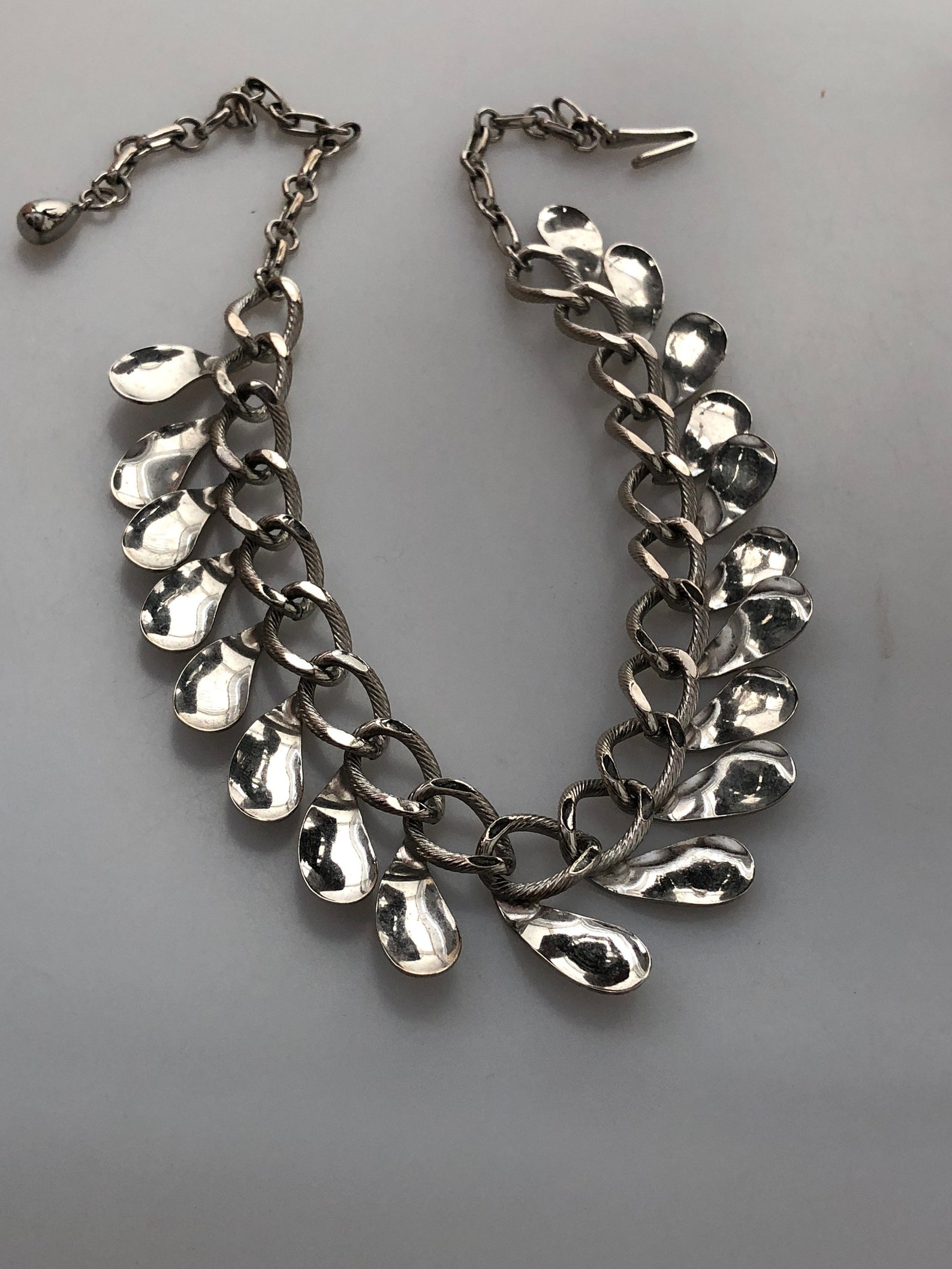 1950s Vintage MID CENTURY CHOKER Necklace Rhodium Plated Old Etsy Ireland
