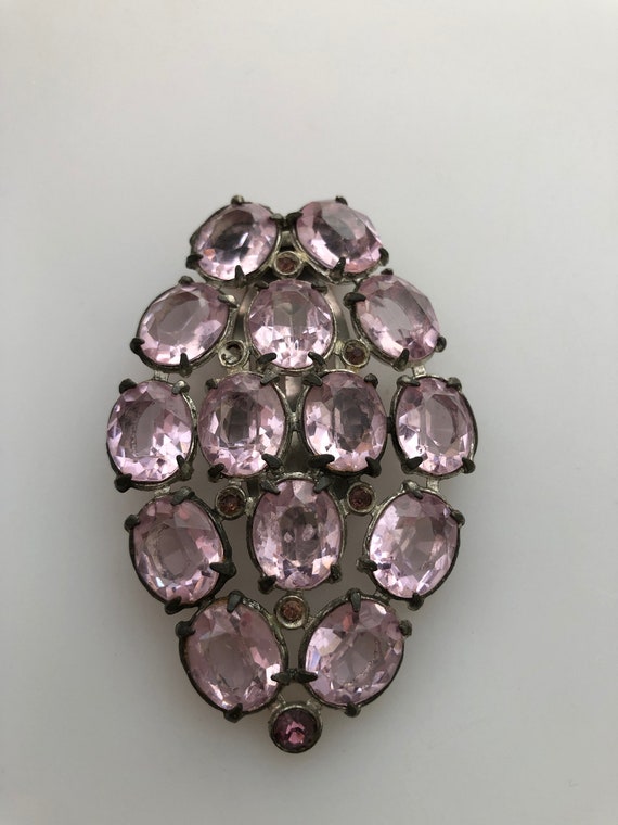 1930s Vintage DRESS Clip ART Deco Rhinestone Clip