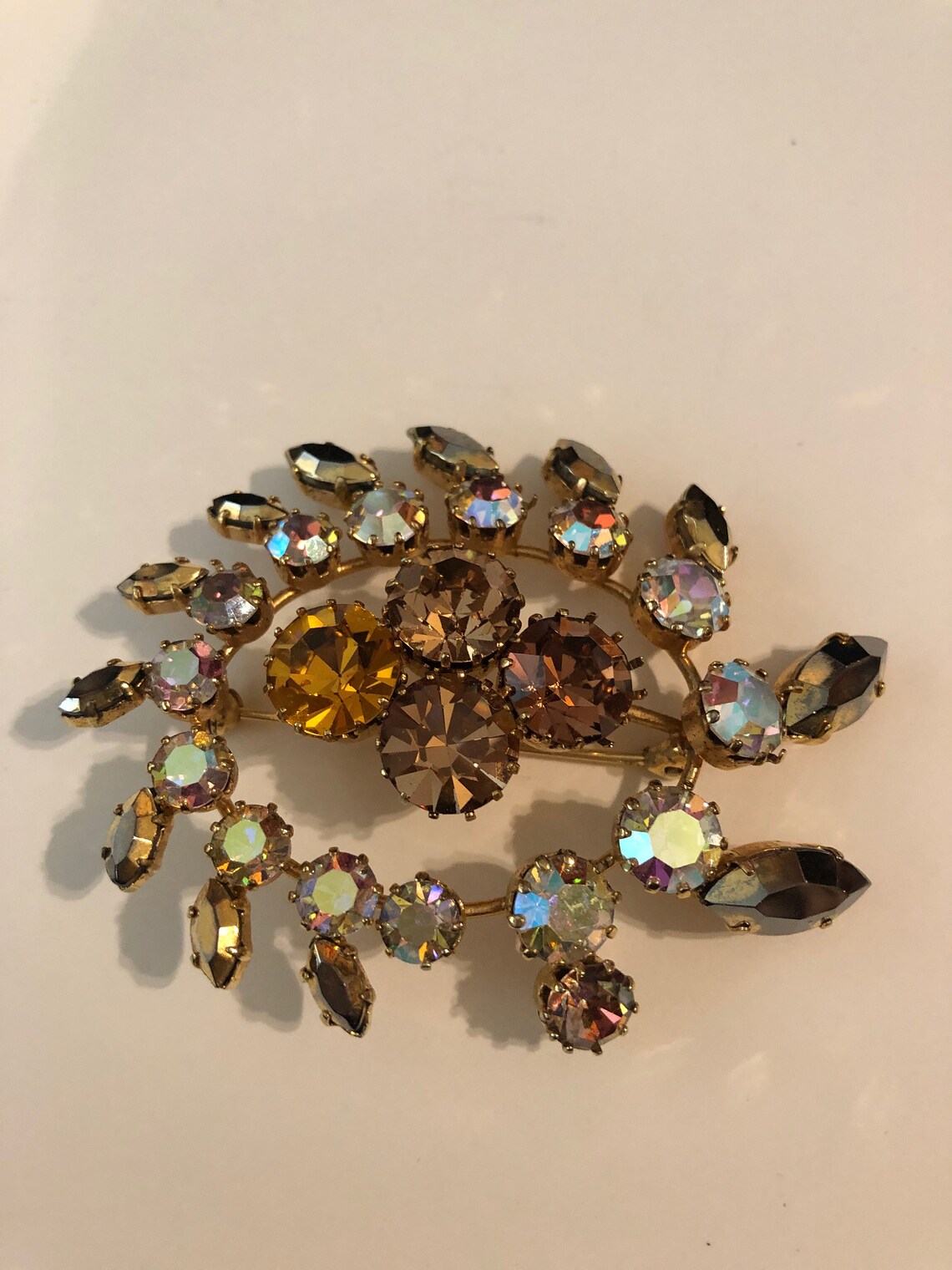 Vintage RHINESTONE Brooch Made in AUSTRIA Pinwheel Effect Etsy