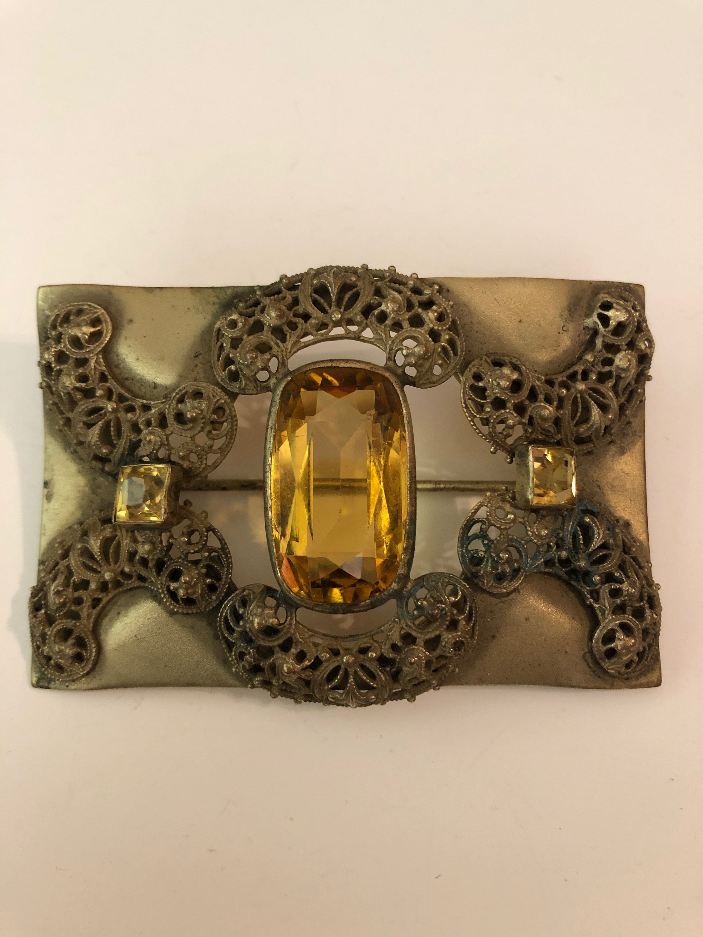 Victorian Edwardian SASH PIN Sash Brooch Gilded Brass BOHEMIAN Etsy