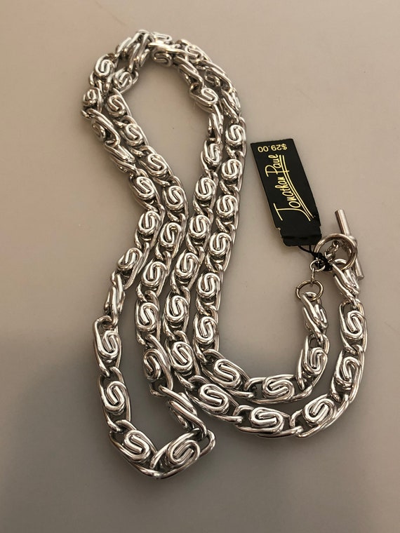 Vintage JONATHAN PAUL Silvertone CHAIN Necklace 3… - image 2