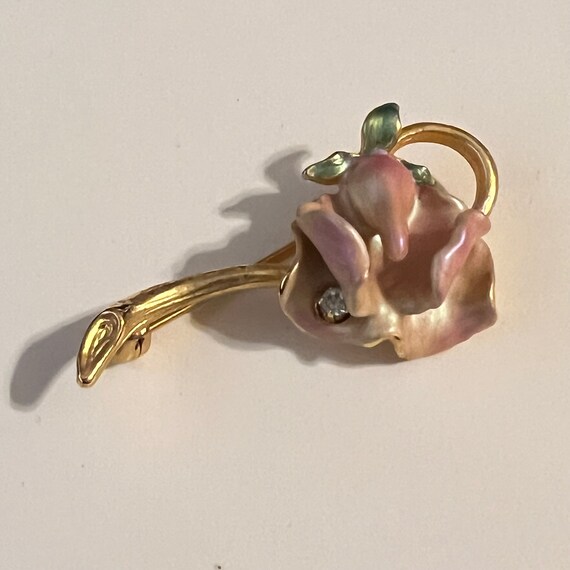 Adorable ART Nouveau Style Flower Brooch by JOAN … - image 3