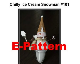 E-Pattern Chilly Ice Cream Sundae Snowman | DIY Snowman Pattern | Digital Download | Snowman E-Pattern