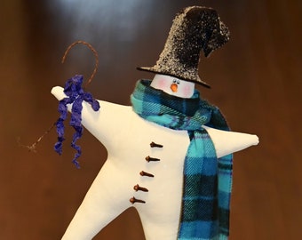 Snowman Tree Topper | Star Snowman | Twinkles Snowman | MADE TO ORDER