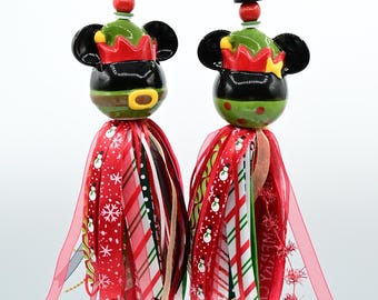 Christmas Mickey and Minnie Tassels: Handmade Christmas Decor