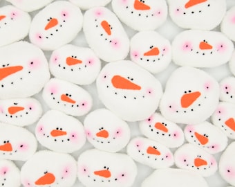 Handmade Fleece Snowman Ornament: Embroidered Face