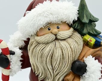 Hand-Painted Standing Santa: Whimsical Christmas Decor