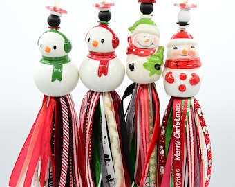Christmas Snowman Tassels: Handmade Christmas Decor