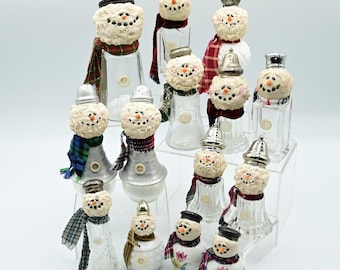 Vintage Salt Shaker Snowman: Handcrafted Winter Decor