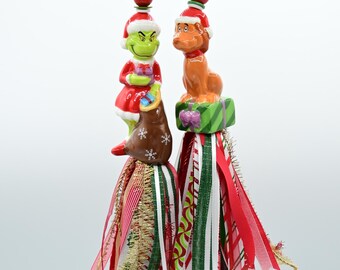Christmas Grinch and Max Tassels: Handmade Christmas Decor