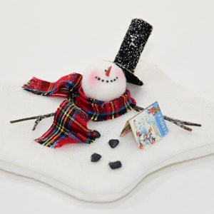 Melting Snowman Ornament: Handmade Fleece Christmas Decoration