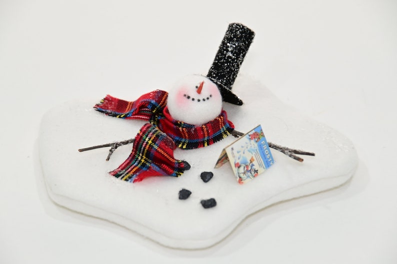 Melting Snowman Ornament Frosty the Snowman Snowman Ornament MADE TO ORDER image 1