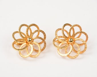 Vintage Gold-tone Clip On Earrings | Spiral Gold-tone Clip On Earrings