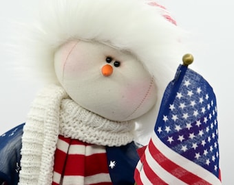 Snowgirl | Standing Snowman | Patriotic Snowman
