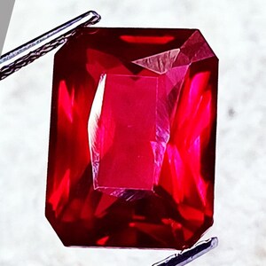 11.80 Ct Prince Cut Natural Ruby Emerald Shape Loose Gemstone With Certificate