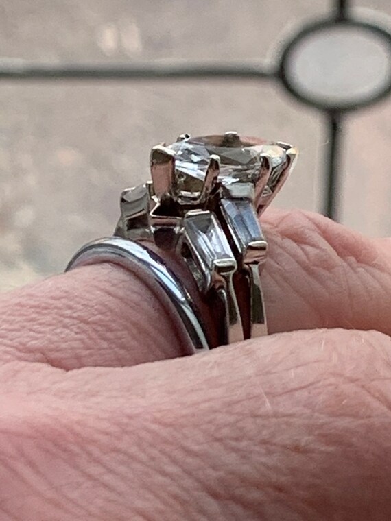 Marquise Engagement Ring Set, Baguette Solitaire E
