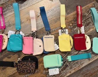 Lululemon Detachable Key Chain w/ Dual Zip Pouches Wrist Strap