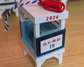 OCNJ 3" Lifeguard Stand Christmas Ornament | Ocean City NJ | Custom Personalized 3D Printed | OCBP