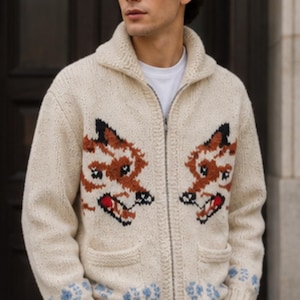 Gilet nordique Wolf, pull zippé inspiré de la série Hail Mary | Style gothique canadien hivernal Y2K