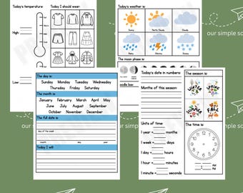 Essential Menu Page Bundle Four PDF Printables Simple Minimalist Morning Menu Coloring