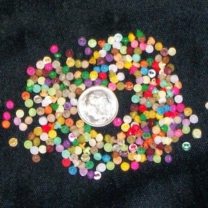 RARE FIND! 3mm SHANK Tiny Doll Buttons! 100 pcs