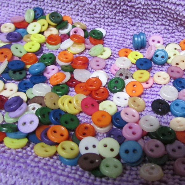 6mm Tiny Doll Buttons Mix, BOGO (300+300), Some single colors available