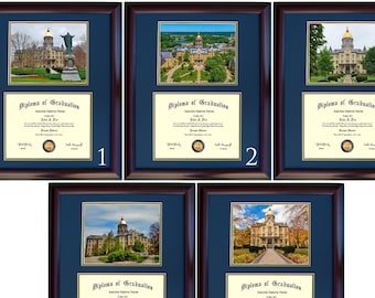 Notre Dame Diploma Frame, Fighting Irish Graduation Gift, Free Shipping