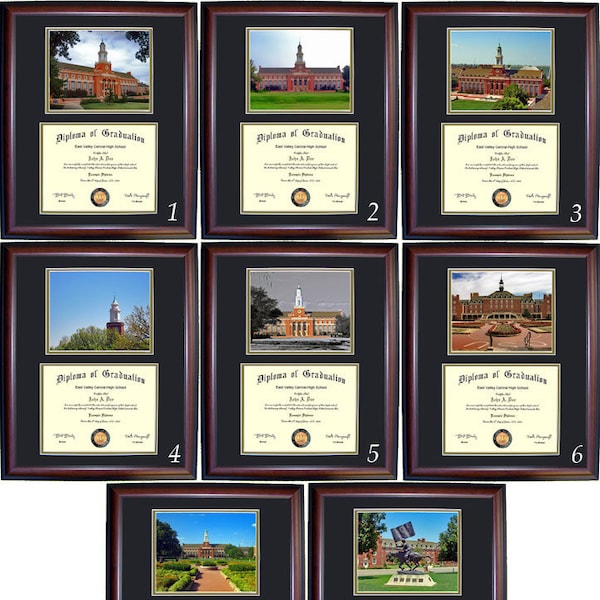 Oklahoma State Diploma Frame, Graduation Gift, Free Shipping