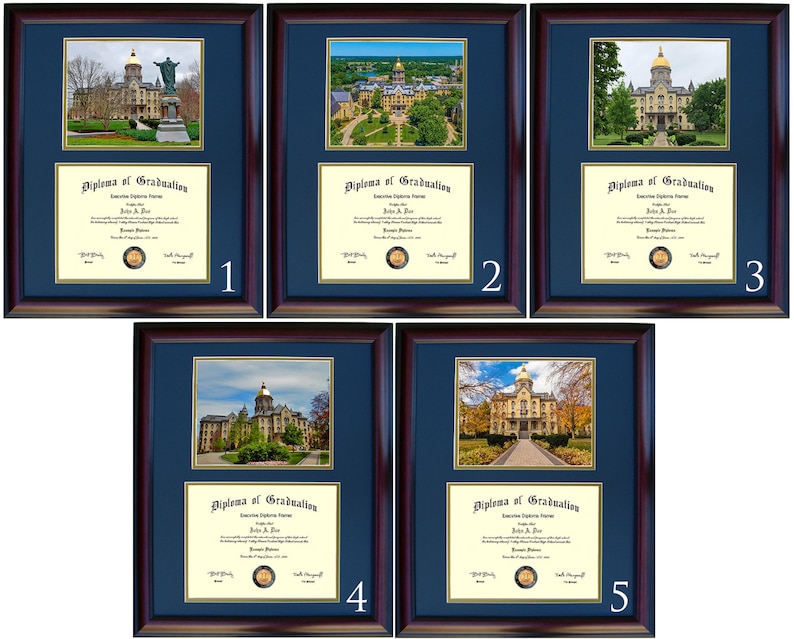 Notre Dame Diploma Frame, Fighting Irish Graduation Gift, Free Shipping
